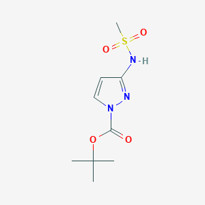 molecular formula C9H15N3O4S B11773314 tert-Butyl 3-(methylsulfonamido)-1H-pyrazole-1-carboxylate 