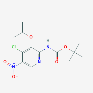 molecular formula C13H18ClN3O5 B11773380 tert-Butyl (4-chloro-3-isopropoxy-5-nitropyridin-2-yl)carbamate 