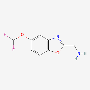 molecular formula C9H8F2N2O2 B11773390 2-(Aminomethyl)-5-(difluoromethoxy)benzo[d]oxazole 