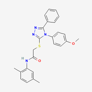 molecular formula C25H24N4O2S B11773398 N-(2,5-Dimethylphenyl)-2-((4-(4-methoxyphenyl)-5-phenyl-4H-1,2,4-triazol-3-yl)thio)acetamide 