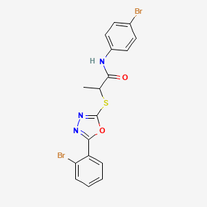 molecular formula C17H13Br2N3O2S B11773401 N-(4-Bromophenyl)-2-((5-(2-bromophenyl)-1,3,4-oxadiazol-2-yl)thio)propanamide 