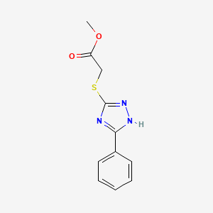 molecular formula C11H11N3O2S B11773416 methyl 2-[(5-phenyl-1H-1,2,4-triazol-3-yl)sulfanyl]acetate 