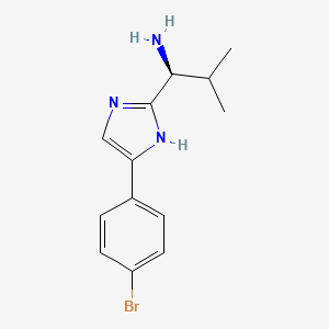 molecular formula C13H16BrN3 B11773479 (S)-1-(5-(4-Bromophenyl)-1H-imidazol-2-YL)-2-methylpropan-1-amine 