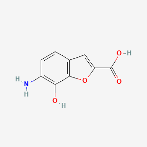molecular formula C9H7NO4 B11773518 6-Amino-7-hydroxybenzofuran-2-carboxylic acid CAS No. 258828-57-8