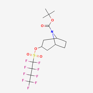 molecular formula C16H20F9NO5S B11773520 tert-Butyl 3-(((perfluorobutyl)sulfonyl)oxy)-8-azabicyclo[3.2.1]octane-8-carboxylate 