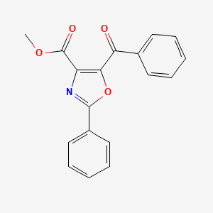 molecular formula C18H13NO4 B11773563 Methyl 5-benzoyl-2-phenyloxazole-4-carboxylate 