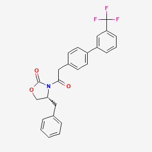 molecular formula C25H20F3NO3 B11773614 (R)-4-Benzyl-3-(2-(3'-(trifluoromethyl)-[1,1'-biphenyl]-4-yl)acetyl)oxazolidin-2-one 