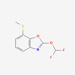 molecular formula C9H7F2NO2S B11773632 2-(Difluoromethoxy)-7-(methylthio)benzo[d]oxazole 