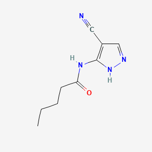 molecular formula C9H12N4O B1177364 N-(4-cyano-1H-pyrazol-5-yl)pentanamide 