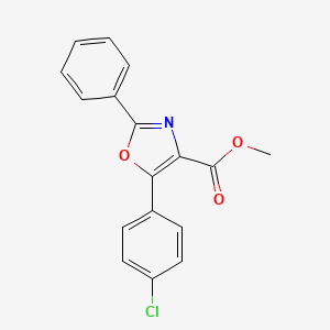 molecular formula C17H12ClNO3 B11773640 Methyl 5-(4-chlorophenyl)-2-phenyloxazole-4-carboxylate 