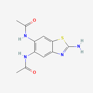 molecular formula C11H12N4O2S B11773661 N-(6-Acetylamino-2-amino-benzothiazol-5-yl)-acetamide 