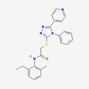 molecular formula C24H23N5OS B11773669 N-(2-Ethyl-6-methylphenyl)-2-((4-phenyl-5-(pyridin-4-yl)-4H-1,2,4-triazol-3-yl)thio)acetamide 