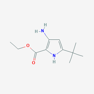 molecular formula C11H18N2O2 B11773675 ethyl 3-amino-5-(tert-butyl)-1H-pyrrole-2-carboxylate CAS No. 237435-98-2