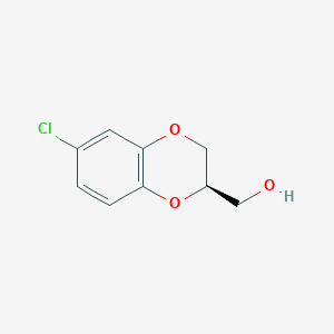 molecular formula C9H9ClO3 B11773704 (R)-(6-Chloro-2,3-dihydrobenzo[B][1,4]dioxin-2-YL)methanol 