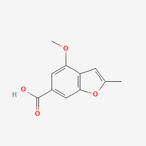 molecular formula C11H10O4 B11773740 4-Methoxy-2-methylbenzofuran-6-carboxylic acid 