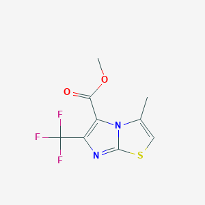 molecular formula C9H7F3N2O2S B11773774 Methyl 3-methyl-6-(trifluoromethyl)imidazo[2,1-b]thiazole-5-carboxylate 
