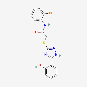 molecular formula C16H13BrN4O2S B11773800 N-(2-Bromophenyl)-2-((3-(2-hydroxyphenyl)-1H-1,2,4-triazol-5-yl)thio)acetamide 