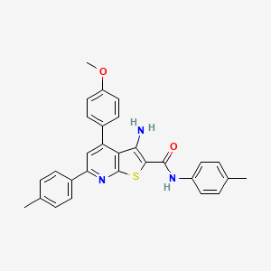molecular formula C29H25N3O2S B11773803 3-Amino-4-(4-methoxyphenyl)-N,6-di-p-tolylthieno[2,3-b]pyridine-2-carboxamide 