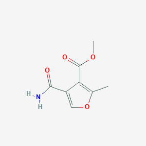 molecular formula C8H9NO4 B11773833 Methyl 4-carbamoyl-2-methylfuran-3-carboxylate CAS No. 28921-32-6