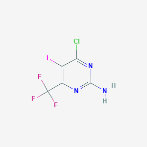 molecular formula C5H2ClF3IN3 B11773846 4-Chloro-5-iodo-6-(trifluoromethyl)pyrimidin-2-amine 