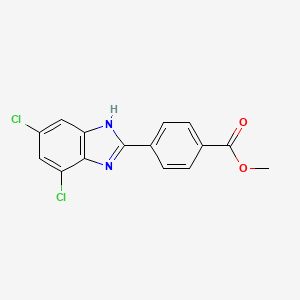 molecular formula C15H10Cl2N2O2 B11773869 Methyl 4-(5,7-dichloro-1H-benzo[d]imidazol-2-yl)benzoate CAS No. 303099-06-1