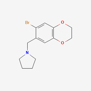molecular formula C13H16BrNO2 B11773883 1-((7-Bromo-2,3-dihydrobenzo[b][1,4]dioxin-6-yl)methyl)pyrrolidine 