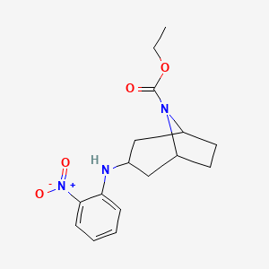 molecular formula C16H21N3O4 B11773899 Ethyl 3-((2-nitrophenyl)amino)-8-azabicyclo[3.2.1]octane-8-carboxylate 