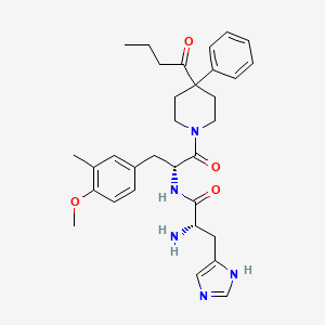 molecular formula C32H41N5O4 B11773947 (S)-2-Amino-N-((R)-1-(4-butyryl-4-phenylpiperidin-1-yl)-3-(4-methoxy-3-methylphenyl)-1-oxopropan-2-yl)-3-(1H-imidazol-4-yl)propanamide 