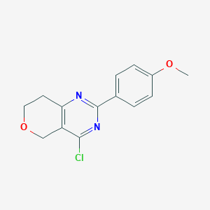 molecular formula C14H13ClN2O2 B11773948 4-Chloro-2-(4-methoxyphenyl)-7,8-dihydro-5H-pyrano[4,3-D]pyrimidine 