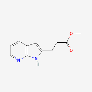 molecular formula C11H12N2O2 B11774023 Methyl 3-(1H-pyrrolo[2,3-b]pyridin-2-yl)propanoate 