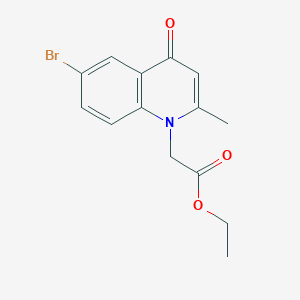 molecular formula C14H14BrNO3 B11774042 Ethyl 2-(6-bromo-2-methyl-4-oxoquinolin-1(4H)-yl)acetate 