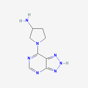 molecular formula C8H11N7 B11774046 1-(1H-[1,2,3]Triazolo[4,5-d]pyrimidin-7-yl)pyrrolidin-3-amine 