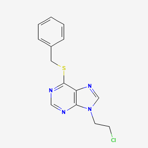 molecular formula C14H13ClN4S B11774082 9H-Purine, 6-(benzylthio)-9-(2-chloroethyl)- CAS No. 299-13-8
