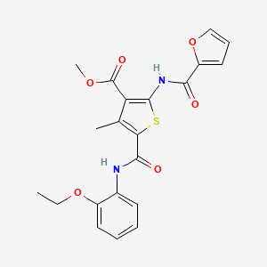 molecular formula C21H20N2O6S B11774095 Methyl 5-((2-ethoxyphenyl)carbamoyl)-2-(furan-2-carboxamido)-4-methylthiophene-3-carboxylate 