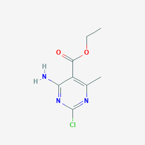 molecular formula C8H10ClN3O2 B11774143 Ethyl 4-amino-2-chloro-6-methylpyrimidine-5-carboxylate 