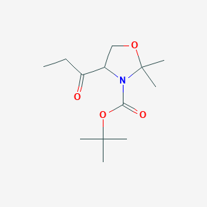 molecular formula C13H23NO4 B11774163 tert-Butyl 2,2-dimethyl-4-propionyloxazolidine-3-carboxylate 