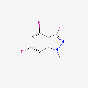 molecular formula C8H5F2IN2 B11774186 4,6-Difluoro-3-iodo-1-methyl-1H-indazole 