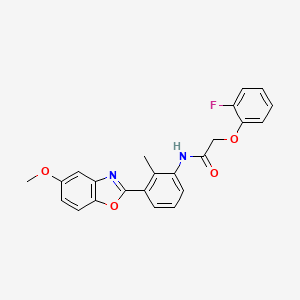 2-(2-fluorophenoxy)-N-[3-(5-methoxy-1,3-benzoxazol-2-yl)-2-methylphenyl]acetamide