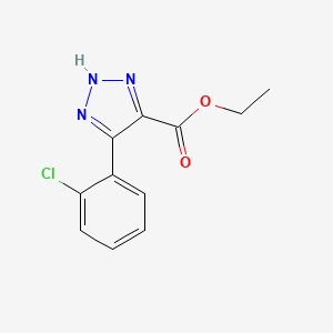 molecular formula C11H10ClN3O2 B11774367 Ethyl 4-(2-chlorophenyl)-1H-1,2,3-triazole-5-carboxylate 