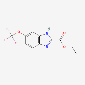 molecular formula C11H9F3N2O3 B11774401 Ethyl 6-(trifluoromethoxy)-1H-benzo[d]imidazole-2-carboxylate 