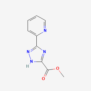 molecular formula C9H8N4O2 B11774411 Methyl 3-(pyridin-2-yl)-1H-1,2,4-triazole-5-carboxylate 