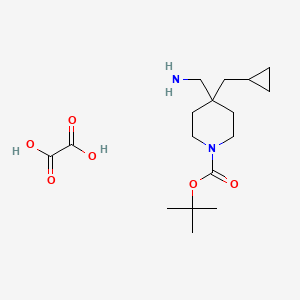 molecular formula C17H30N2O6 B11774444 tert-Butyl 4-(aminomethyl)-4-(cyclopropylmethyl)piperidine-1-carboxylate oxalate 