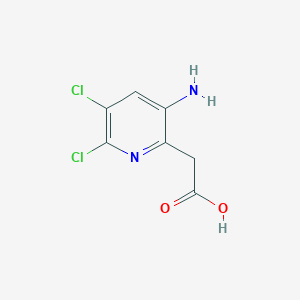 molecular formula C7H6Cl2N2O2 B11774457 2-(3-Amino-5,6-dichloropyridin-2-yl)acetic acid 