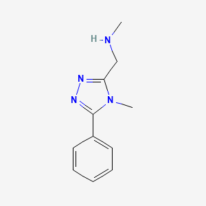 molecular formula C11H14N4 B11774483 N-Methyl-1-(4-methyl-5-phenyl-4H-1,2,4-triazol-3-yl)methanamine 