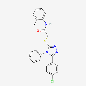 molecular formula C23H19ClN4OS B11774615 2-((5-(4-Chlorophenyl)-4-phenyl-4H-1,2,4-triazol-3-yl)thio)-N-(o-tolyl)acetamide 