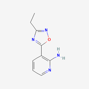 molecular formula C9H10N4O B11774636 3-(3-Ethyl-1,2,4-oxadiazol-5-yl)pyridin-2-amine 