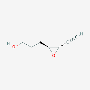 molecular formula C7H10O2 B117747 Oxiranepropanol, 3-ethynyl-, trans-(9CI) CAS No. 156455-52-6