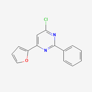 molecular formula C14H9ClN2O B11774722 4-Chloro-6-(furan-2-yl)-2-phenylpyrimidine 