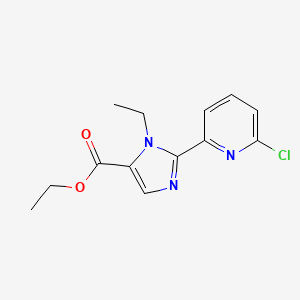 molecular formula C13H14ClN3O2 B11774756 Ethyl 2-(6-chloropyridin-2-yl)-1-ethyl-1H-imidazole-5-carboxylate 