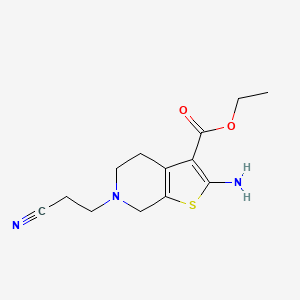 molecular formula C13H17N3O2S B11774775 Ethyl 2-amino-6-(2-cyanoethyl)-4,5,6,7-tetrahydrothieno[2,3-c]pyridine-3-carboxylate 